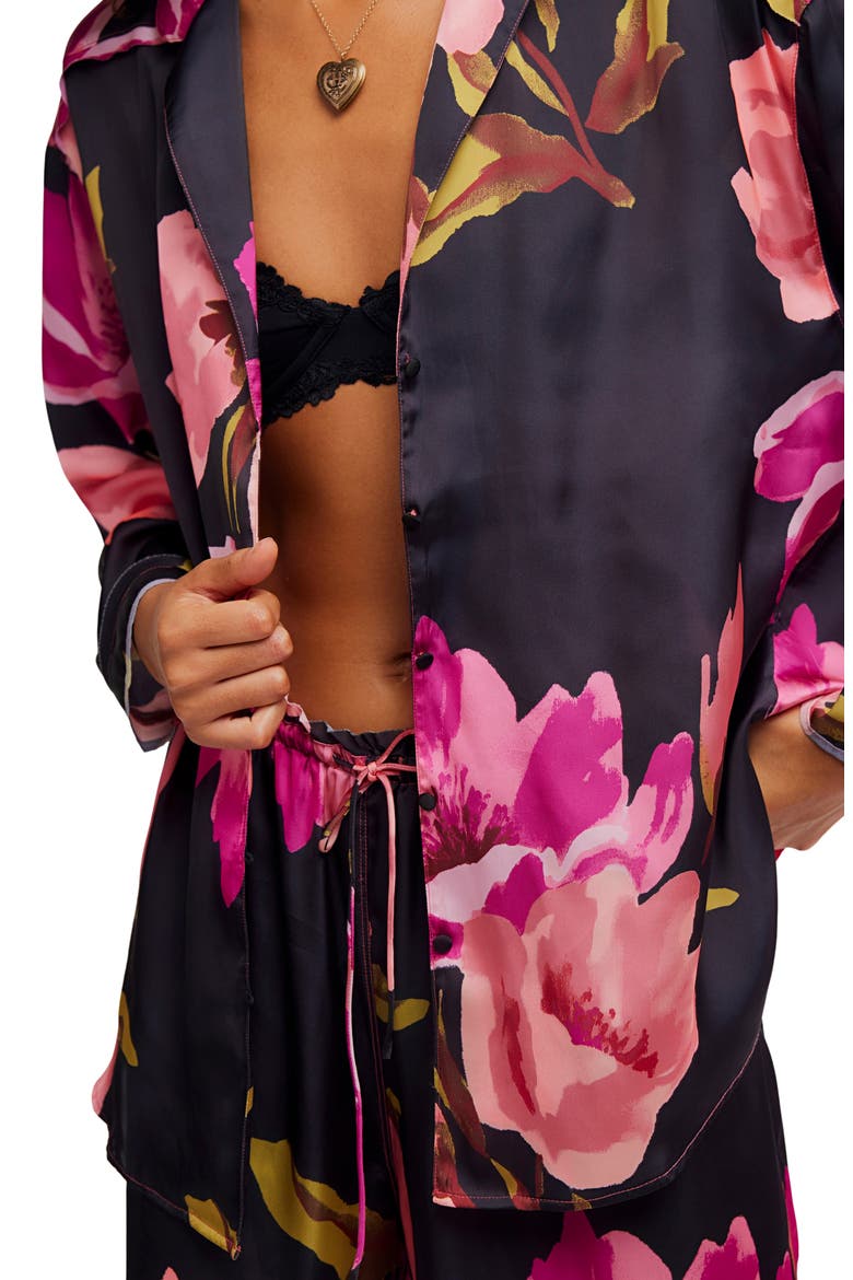 Intimately FP Dreamy Days Pajama Set, Alternate, color, BLACK BLOOMRUSH FLORAL