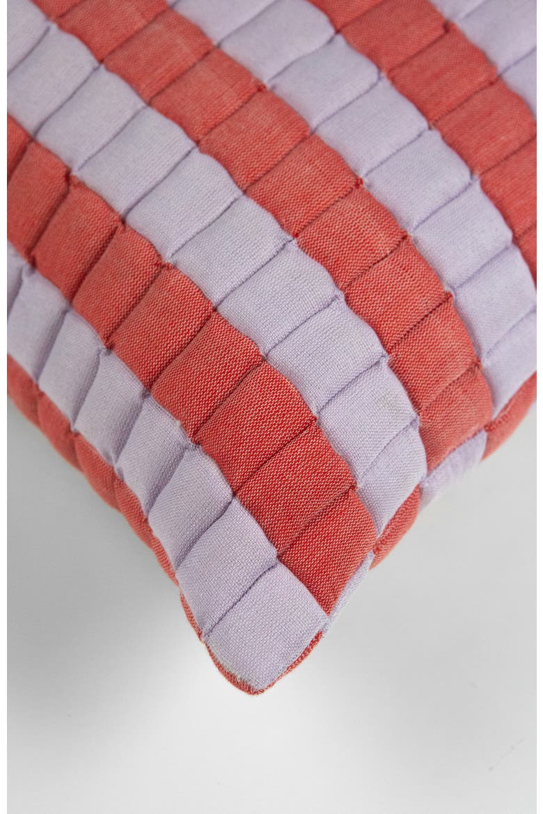 Quilted Sujani Striped Throw Pillow, Alternate, color, Red