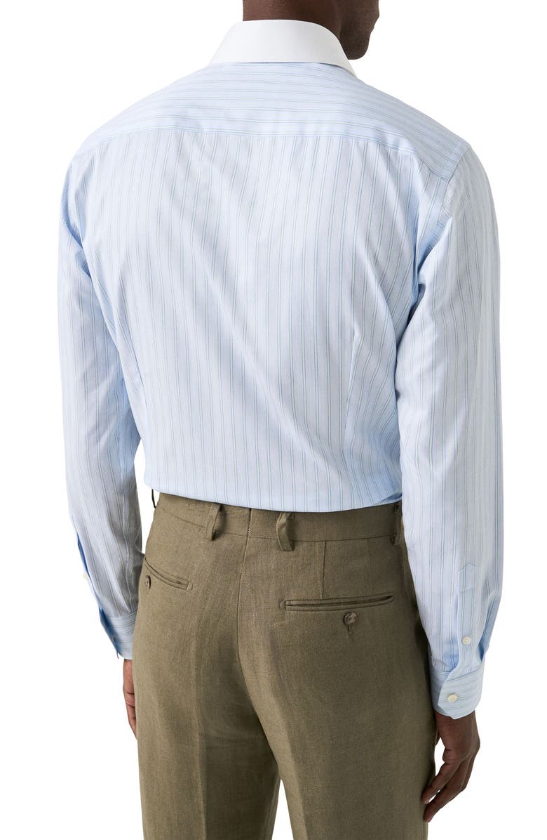 Eton Slim Fit Stripe Dress Shirt, Alternate, color, Light Blue