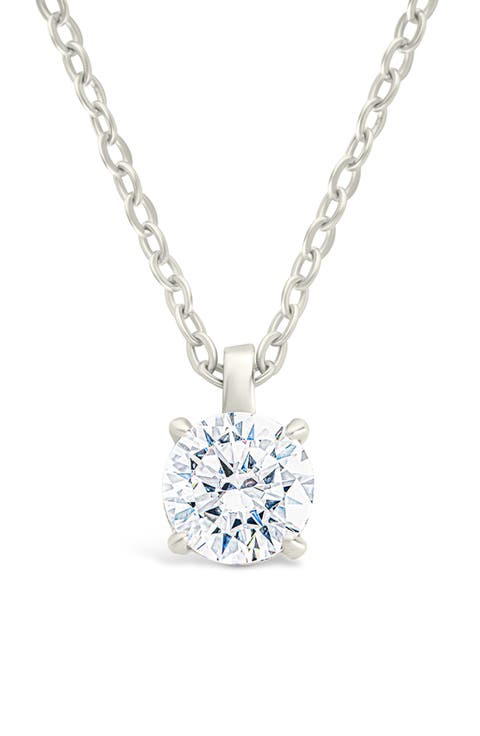 Round Cubic Zirconia Pendant Necklace