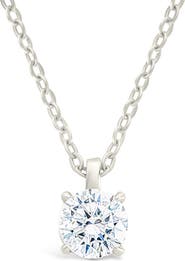 Sterling Forever Round Cubic Zirconia Pendant Necklace