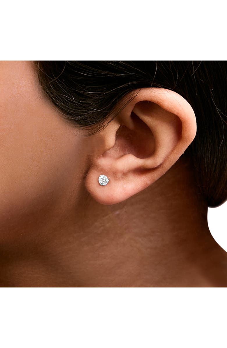 Haus of Brilliance 14K White Gold 1/2 Cttw 3-Prong Martini Set Lab Grown Diamond Solitaire Stud Earrings, Alternate, color, White