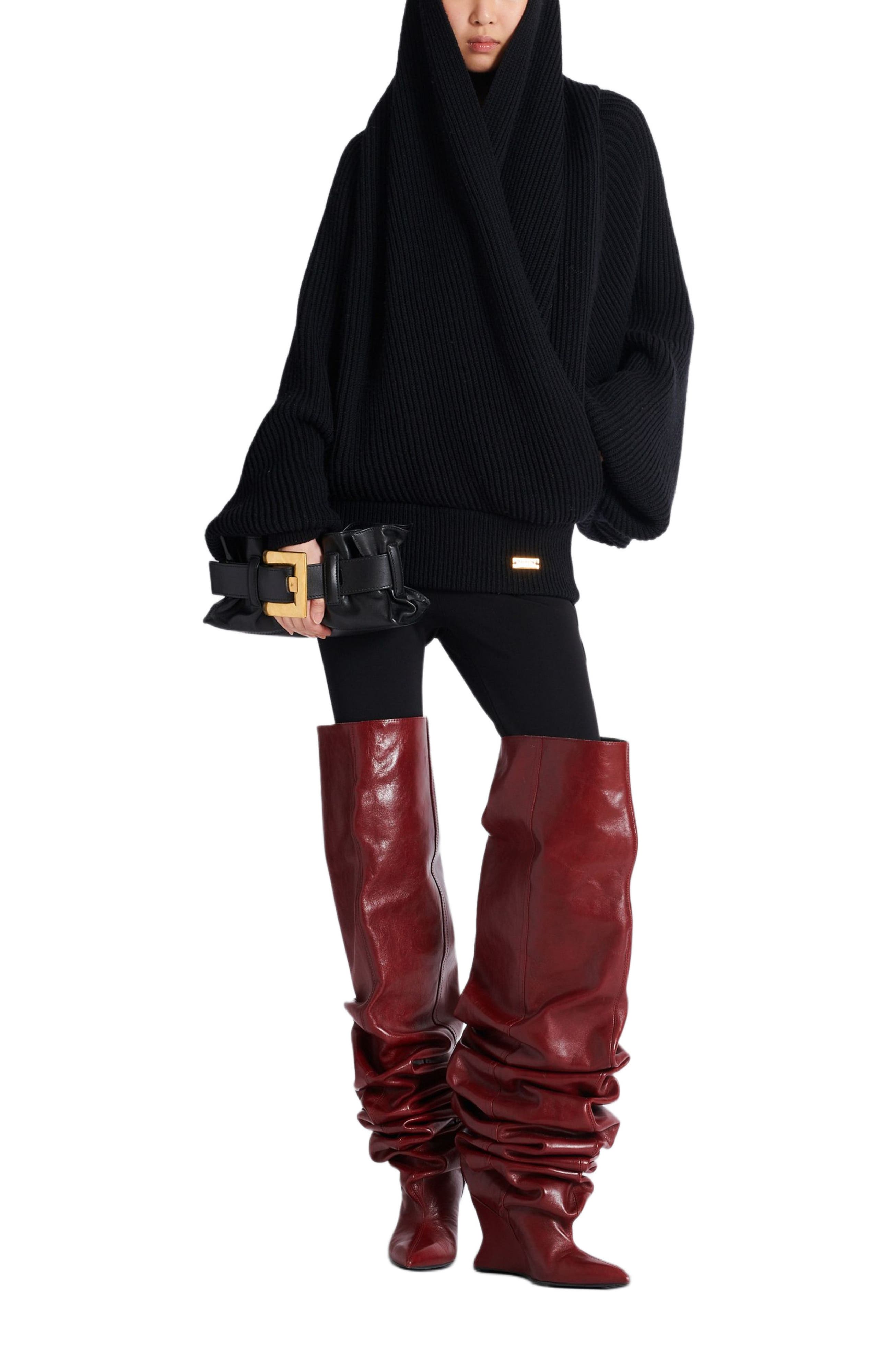 Balmain Mini Anthem Bag In Calfskin Leather, Alternate, color, 