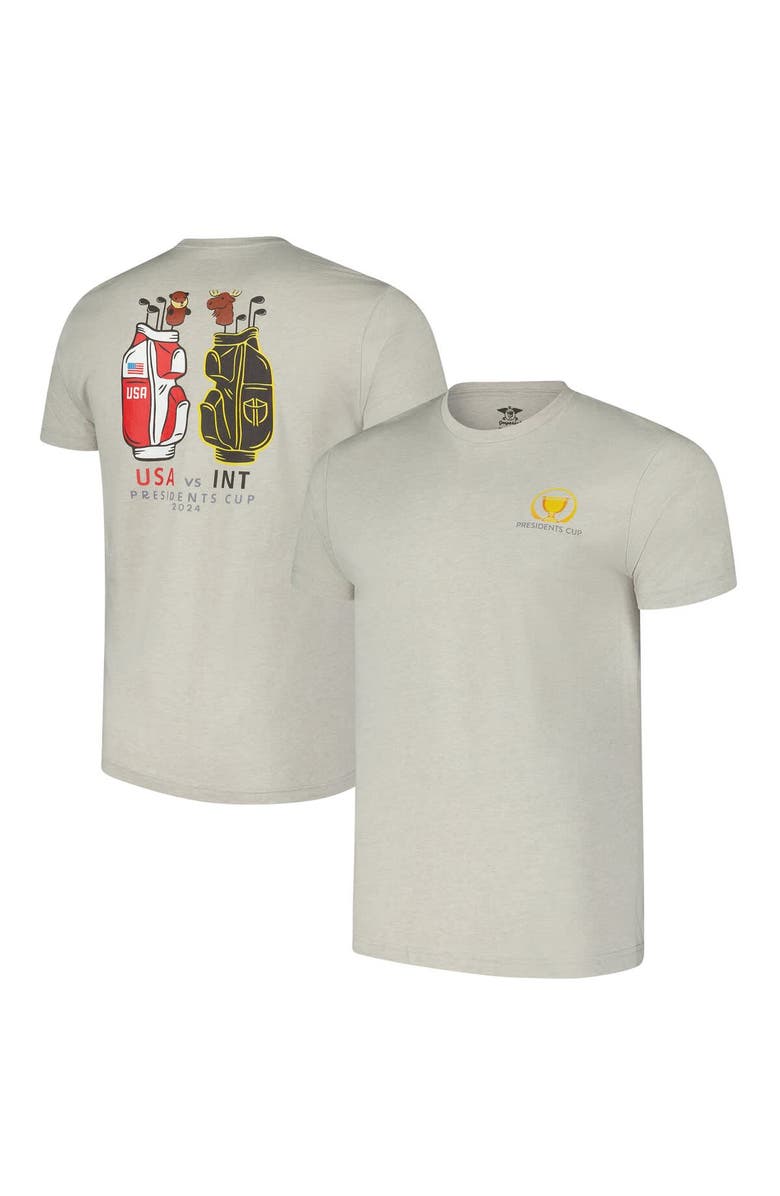 IMPERIAL Men's Imperial Heather Gray 2024 Presidents Cup Golf Bag T-Shirt, Alternate, color,