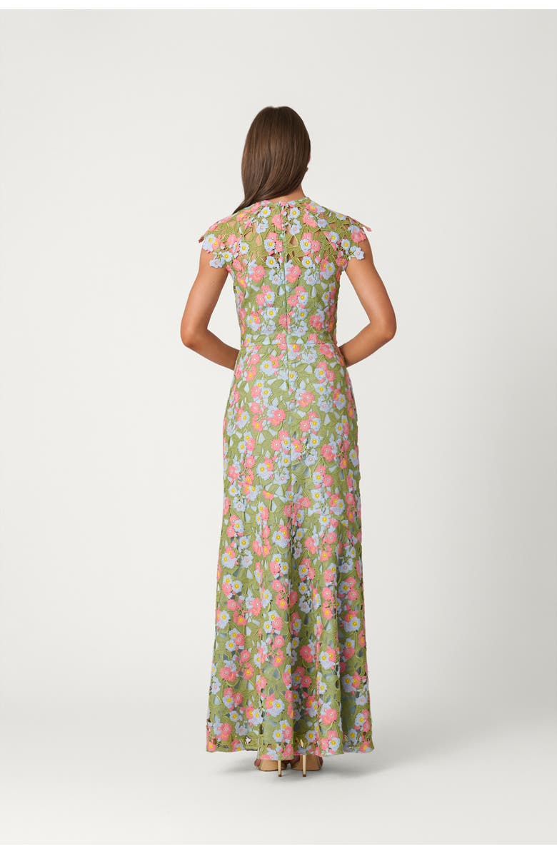 Shoshanna Midnight Georgica Garden Lace Raven Dress, Alternate, color, Garden Multi