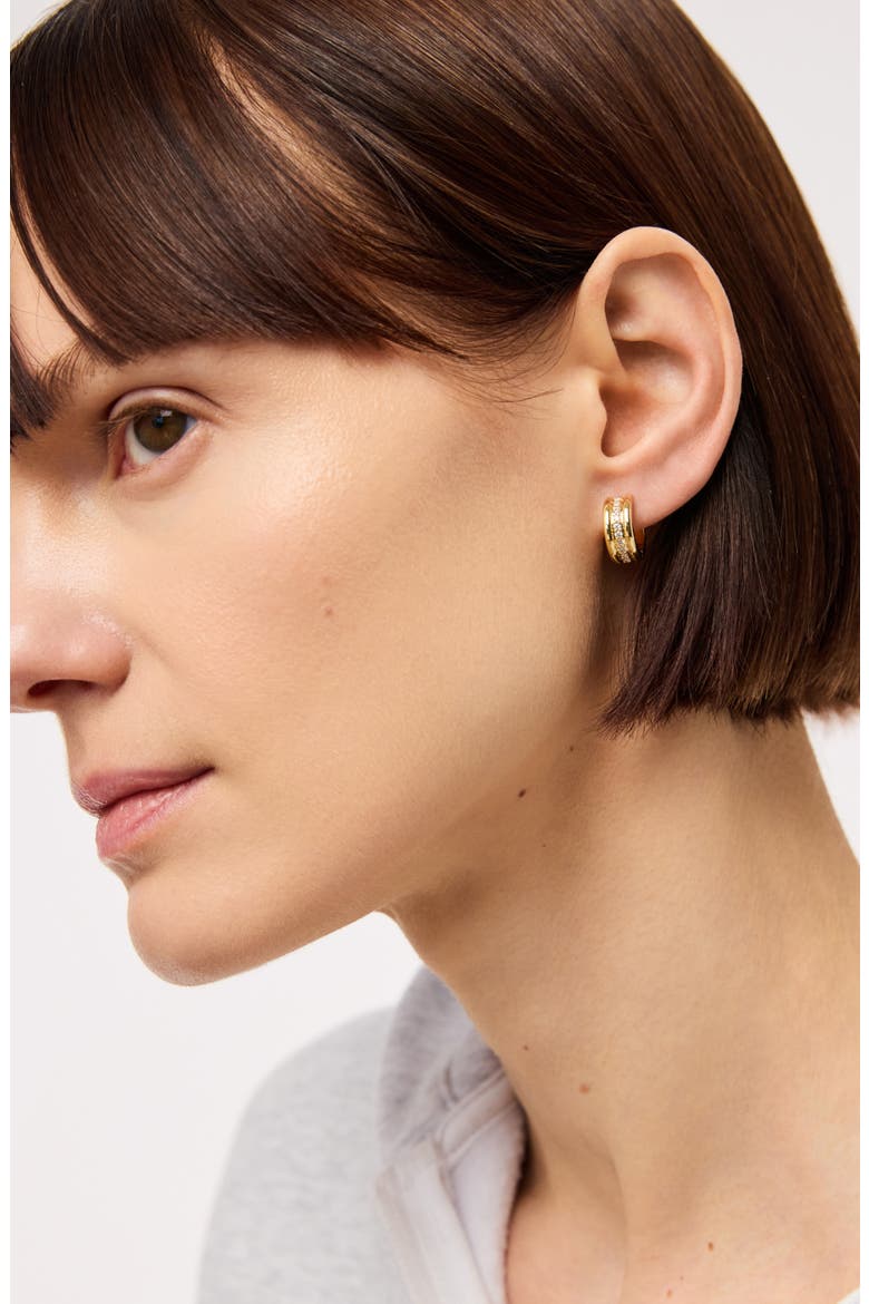 Huggie Earrings - Asher Triple, Alternate, color, Gold