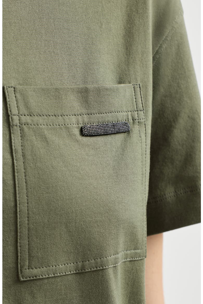 Cotton jersey T-shirt, Alternate, color, Olive