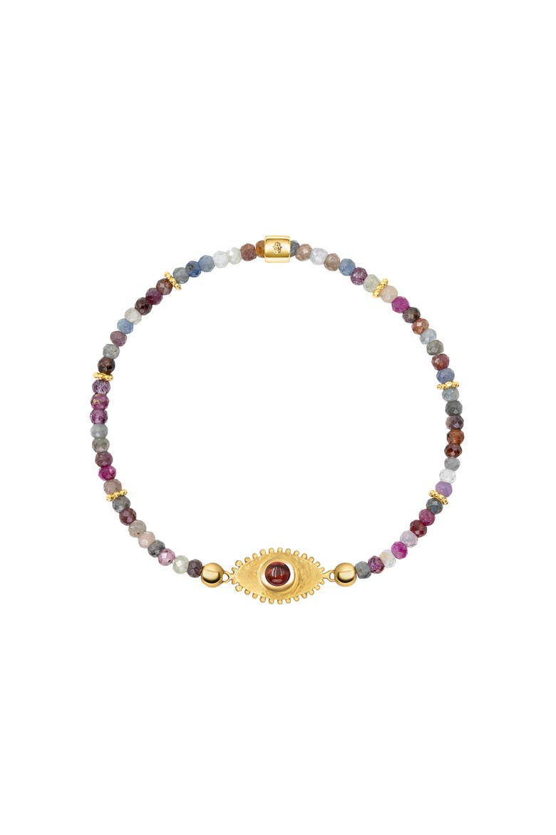 Spiritual Power - Sapphire Mix Evil Eye Charm Bracelet, Main, color, Multicolor/gold