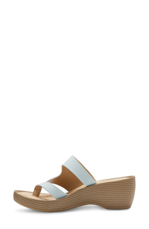 Eastland Laurel Leather Platform Wedge Sandal In Blue