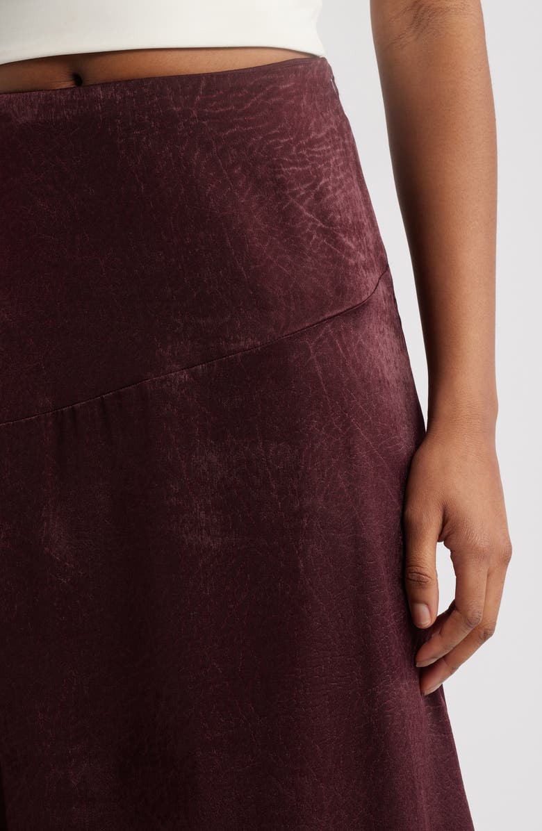 Mistress Rocks Slit Satin Midi Skirt, Alternate, color, Dark Cherry