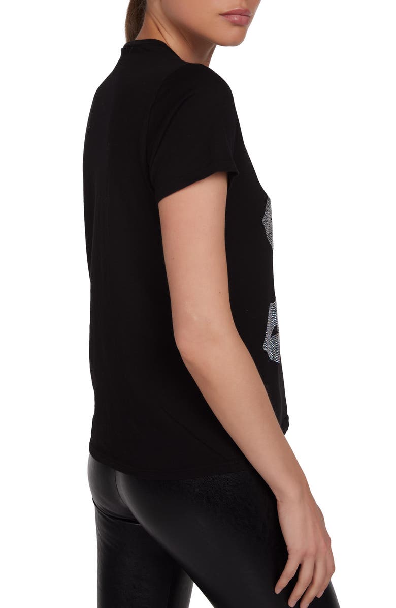 Lauren Moshi Croft Crystal Multi Lips Top, Alternate, color, Black