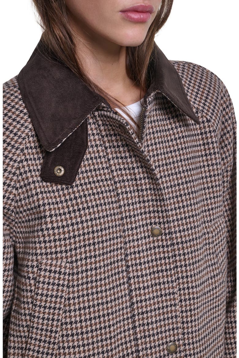 Plaid Wool Blend Barn Coat, Alternate, color, BROWN COMBO HOUNDSTOOTH