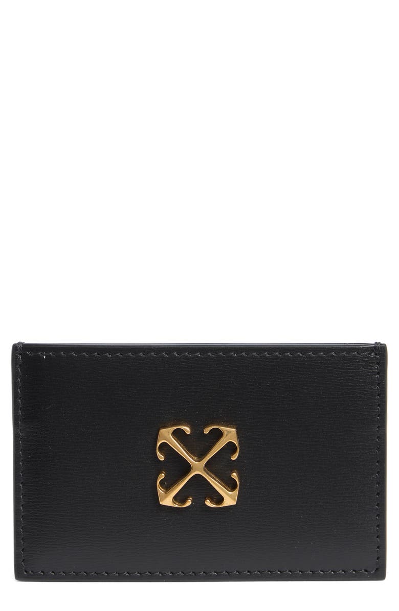 Off-White Jitney Leather Card Case, Main, color, 