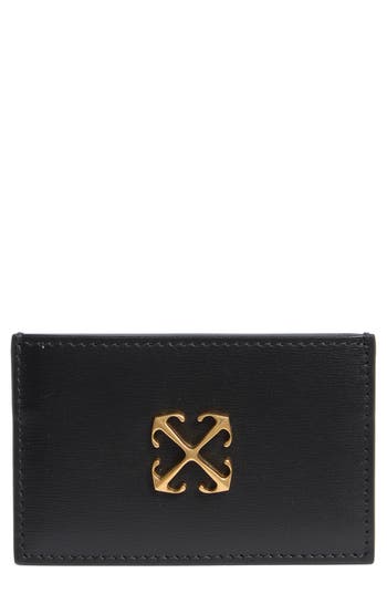 Off-white Jitney Leather Card Case In Black