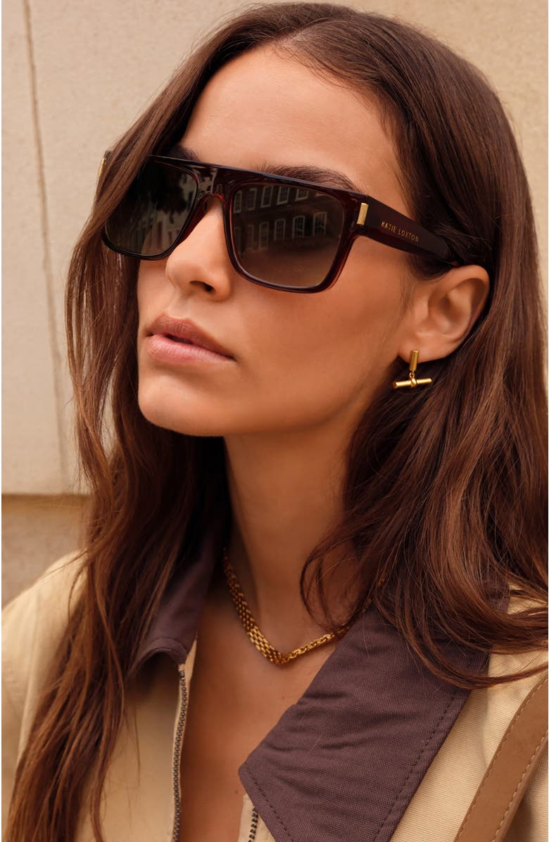 Katie Loxton Aspen Sunglasses, Alternate, color, Dark Cherry