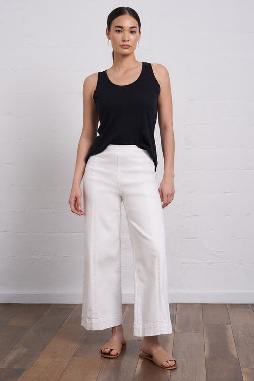Franne Golde Wide Leg Cropped High Rise Stretch Denim Jeans
