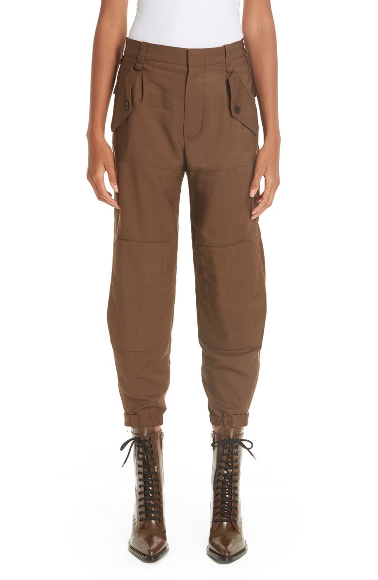 Chloé Fluid Crop Cargo Pants, Main, color,