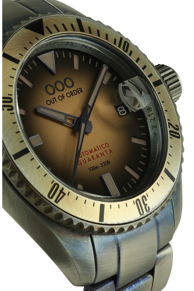 Automatico Quaranta Sand Bracelet Watch, 40mm, Alternate, color, BLACK/ GOLD