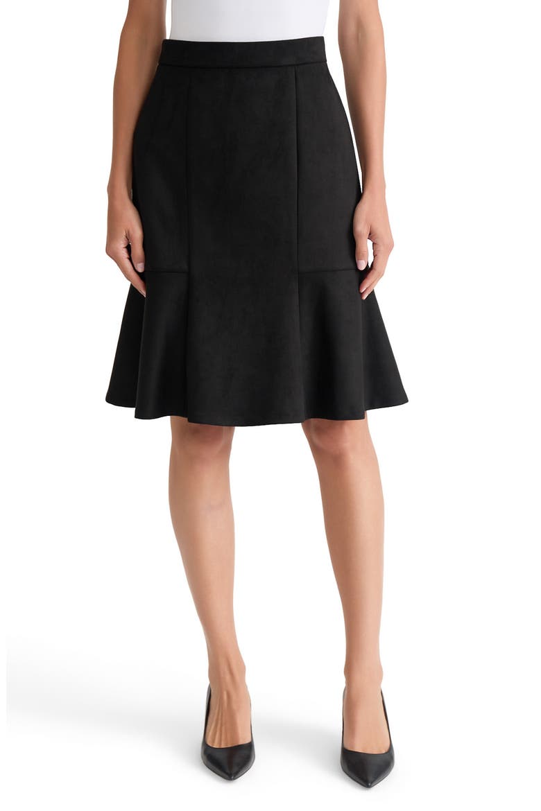 Flared Hem Skirt, Main, color, BLACK