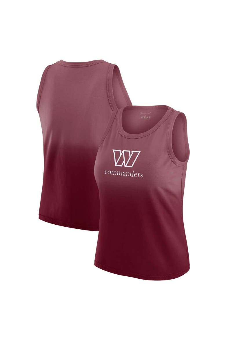 Women's WEAR by Erin Andrews x Gracie Hunt Burgundy Washington Commanders Ombre Tank Top, Main, color, Burgundy