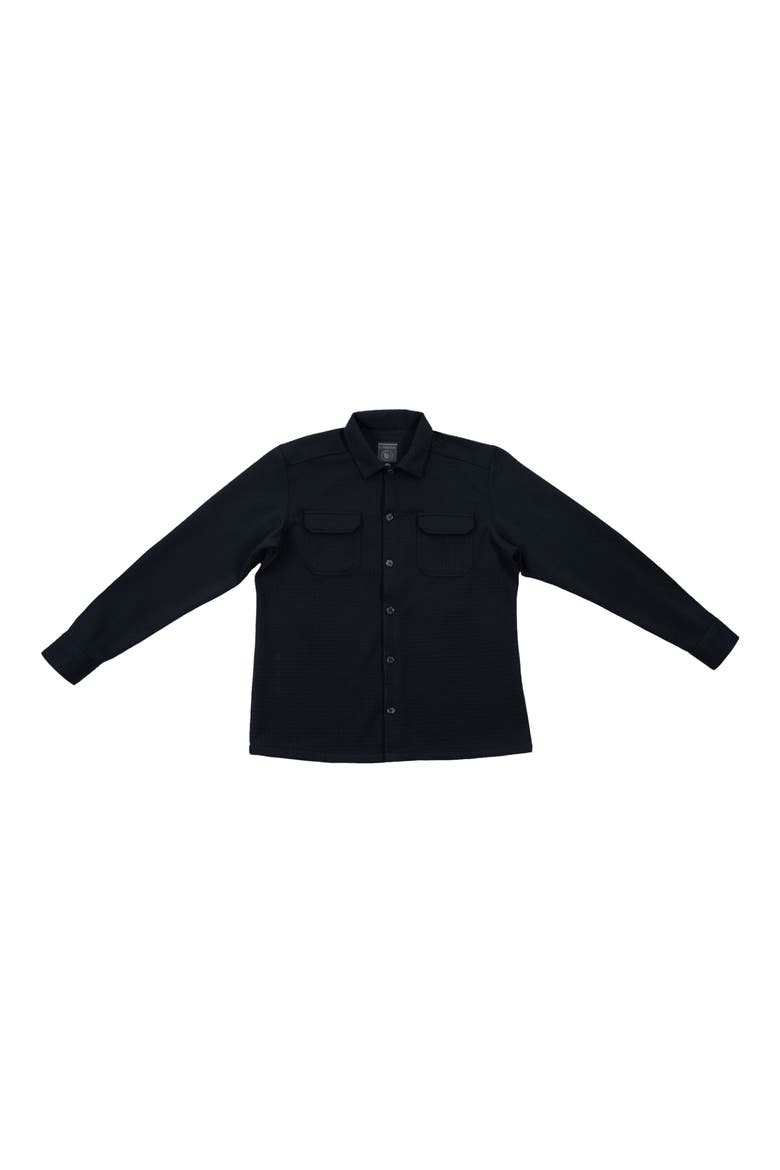 Textured Jacquard Shirt Jacket, Main, color, BLACK