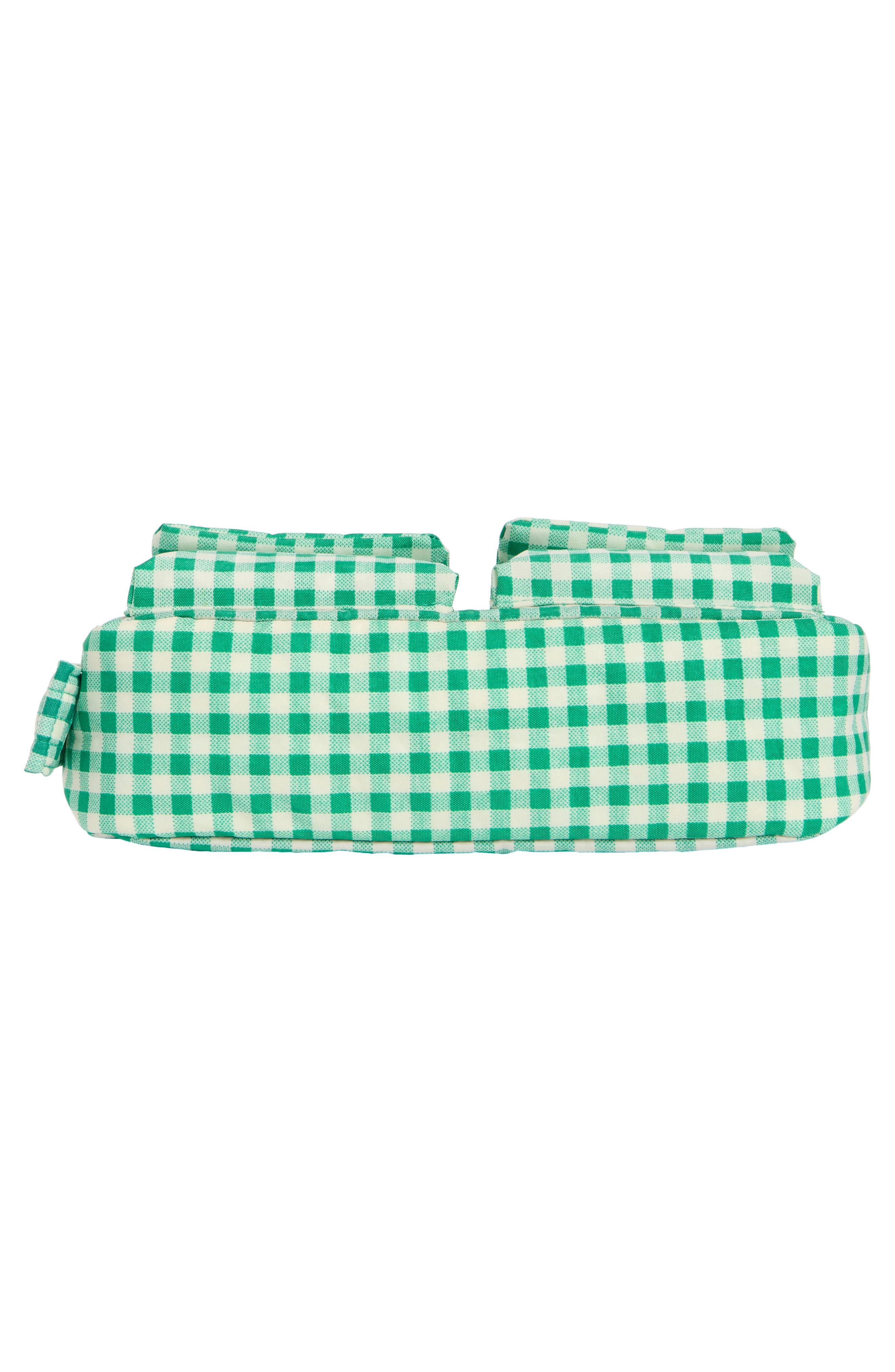Baggu Cargo Recycled Nylon Shoulder Bag, Alternate, color, Green Gingham