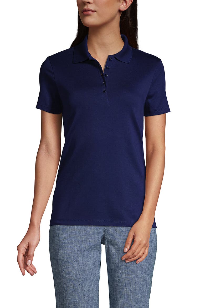 Supima Cotton Polo Shirt, Alternate, color, Deep Sea Navy