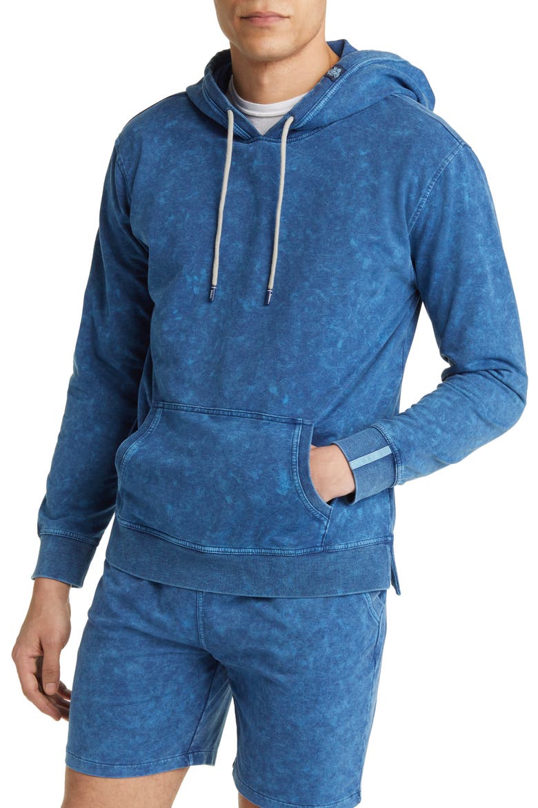 Acid Wash Fleece Hoodie, Main, color, NAVY