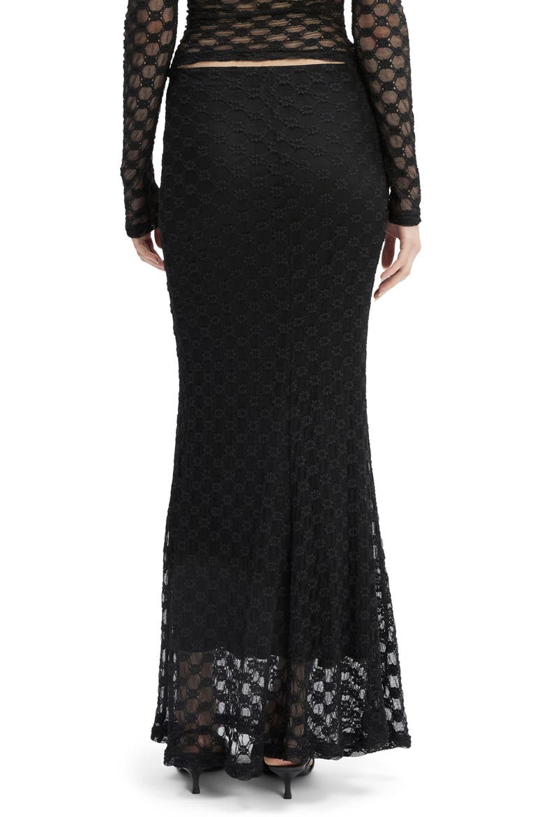 Adoni Floral Lace Maxi Skirt, Alternate, color, BLACK