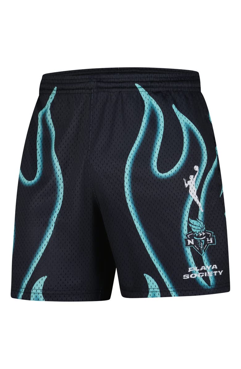 Playa Society Unisex Playa Society  Black New York Liberty Athletic Shorts, Alternate, color, 