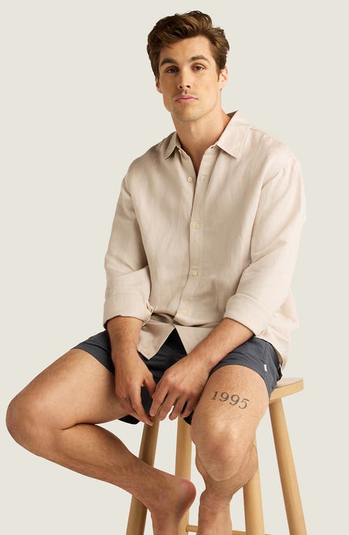 Auto-reply™ Andrew Linen Blend Button-up Shirt In Sand