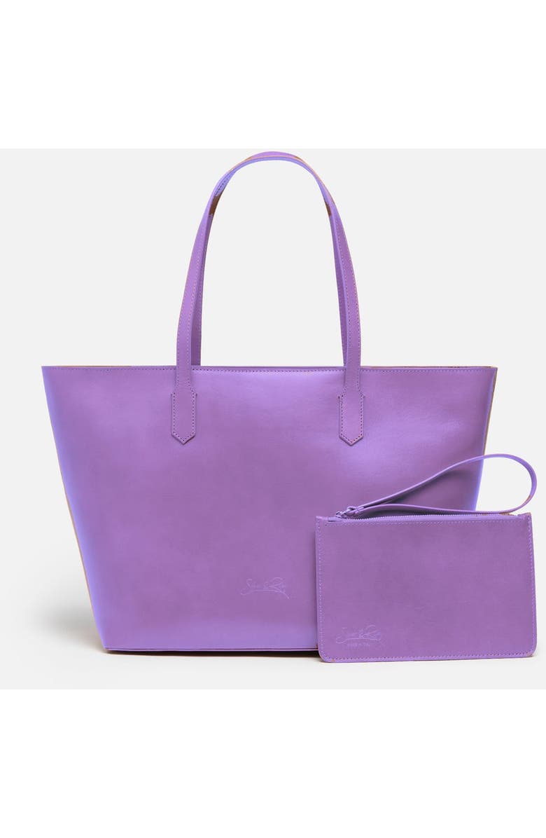 Silver & Riley Manila All Purpose Large Carryall Leather Tote Bag, Main, color, Lilac