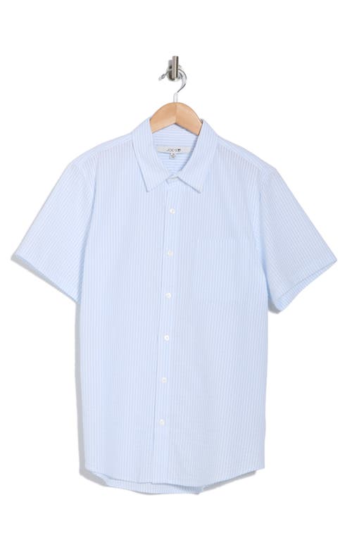 Joe's Stripe Cotton Seersucker Short Sleeve Button-up Shirt In White