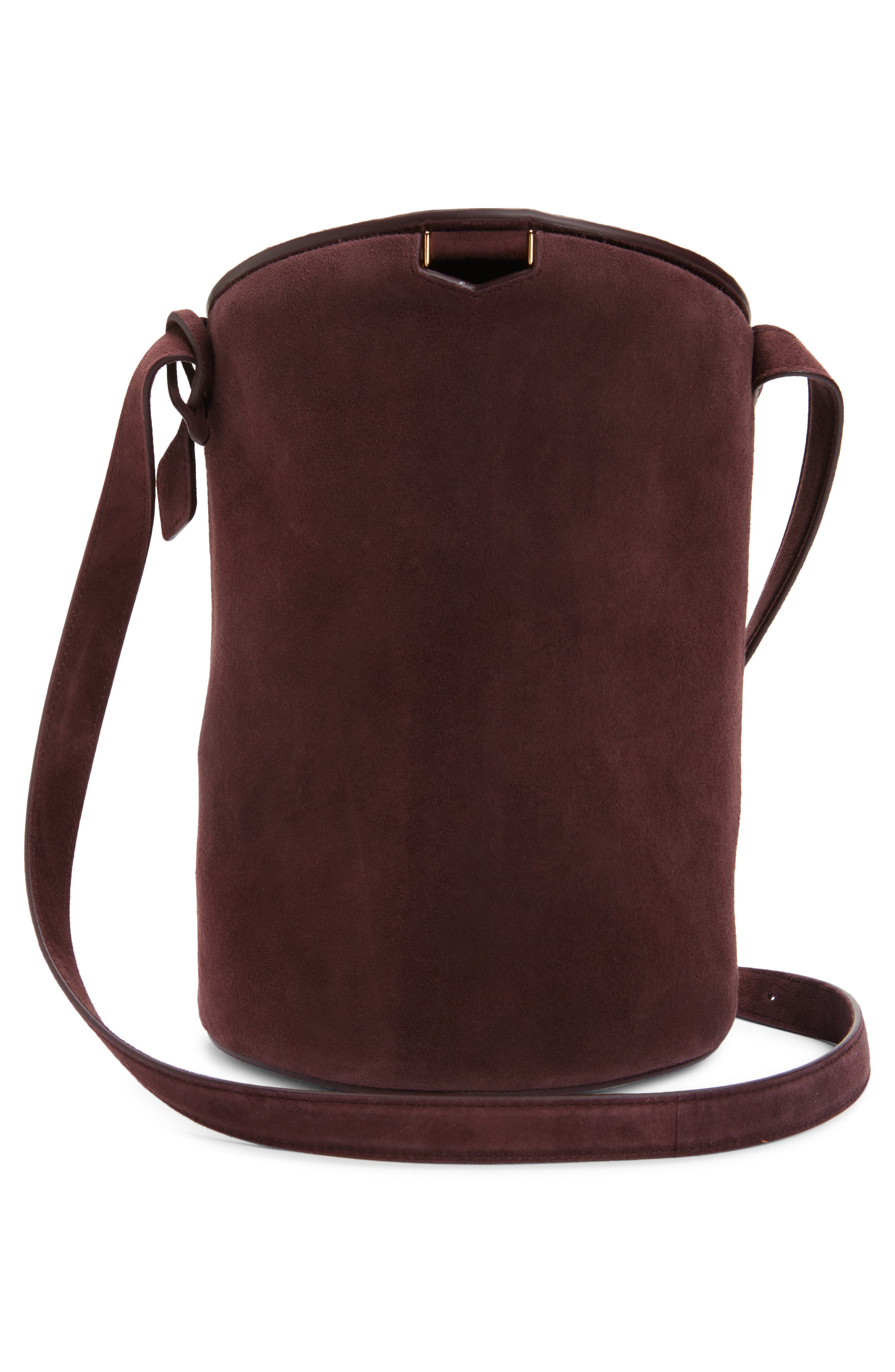 Alaïa Medium La Canette Suede Shoulder Bag, Alternate, color, Rouge Grenat