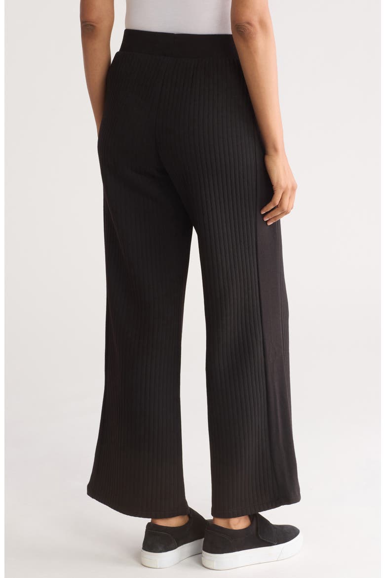 Ribbed Pull-On Pants, Alternate, color, BLACK