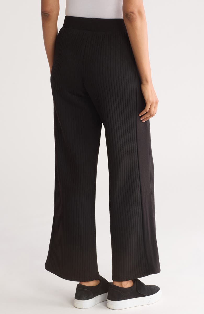 T Tahari Ribbed Pull-On Pants, Alternate, color, Black