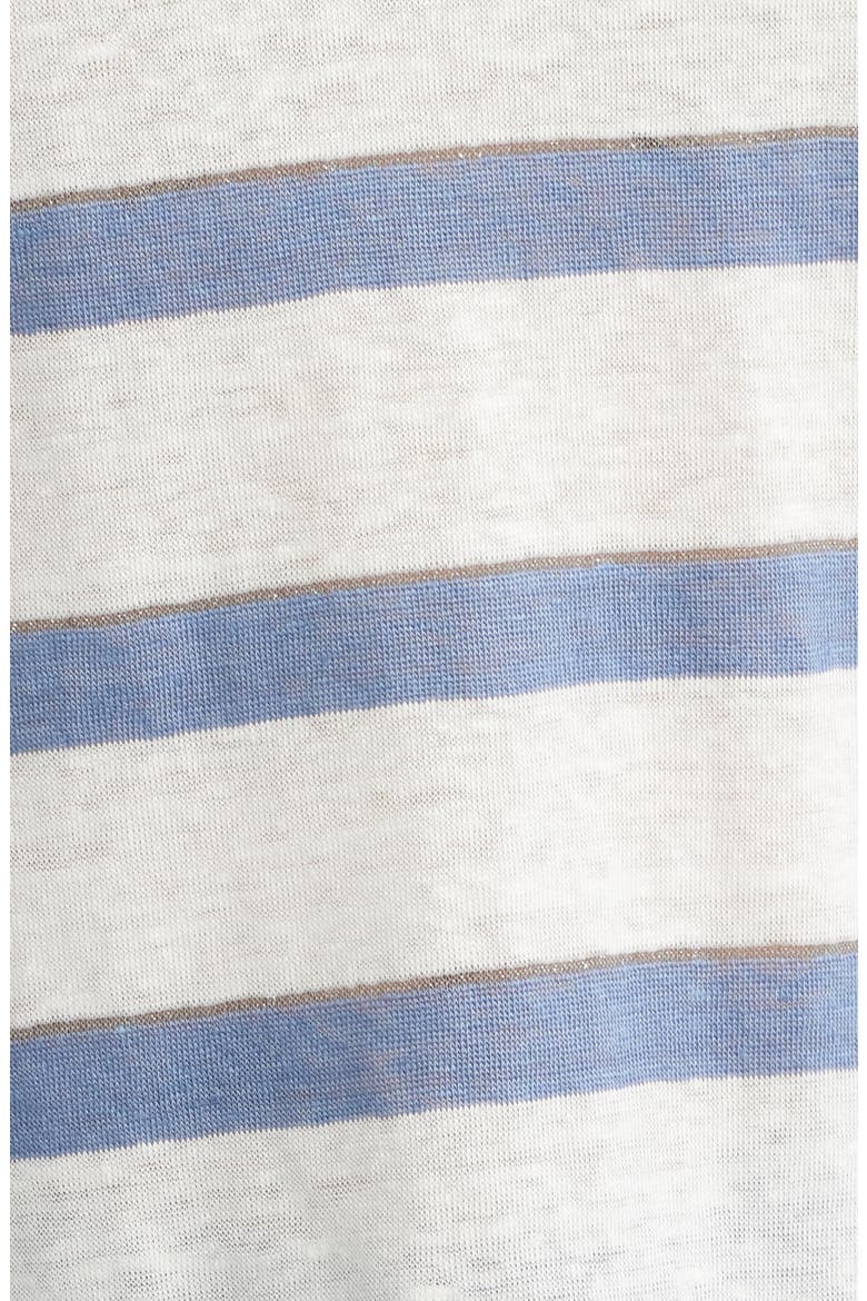 Kendall Stripe Linen T-Shirt, Alternate, color, BLUE/ IVORY