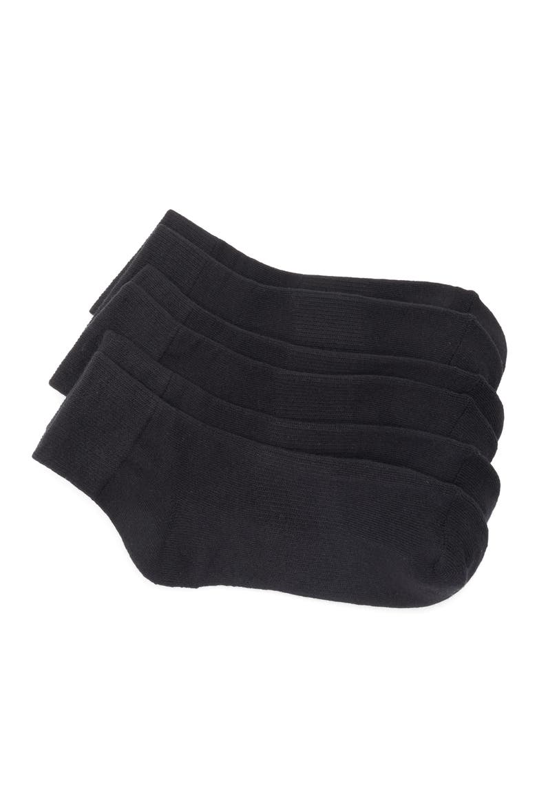 3-Pack Everyday Quarter Socks, Main, color, BLACK