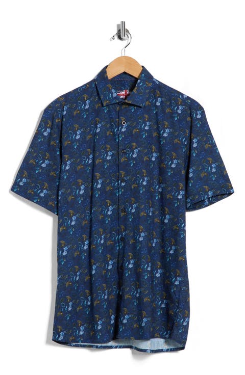 Linen Blend Short Sleeve Sport Shirt