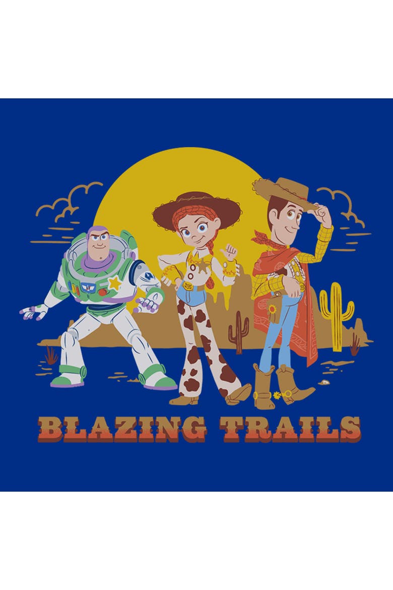 Junior's Toy Story 5 Blazing Trails  Graphic T-Shirt, Alternate, color, Royal Blue