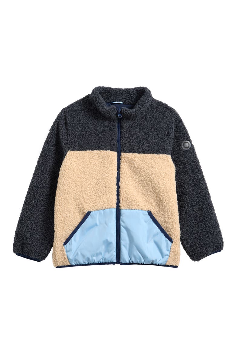Kids' Colorblock High Pile Fleece Jacket, Main, color, SAND