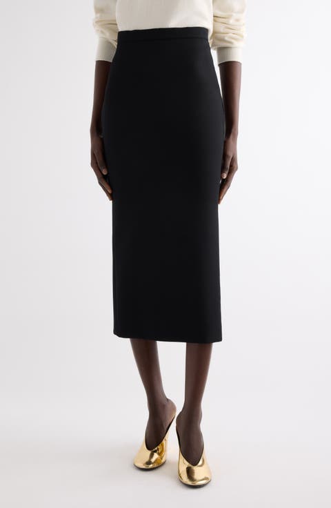 ワンピース GIVENCHY Women Mid Skirts BW222714L1 BLACK Givenchy Leather midi skirt Givenchy