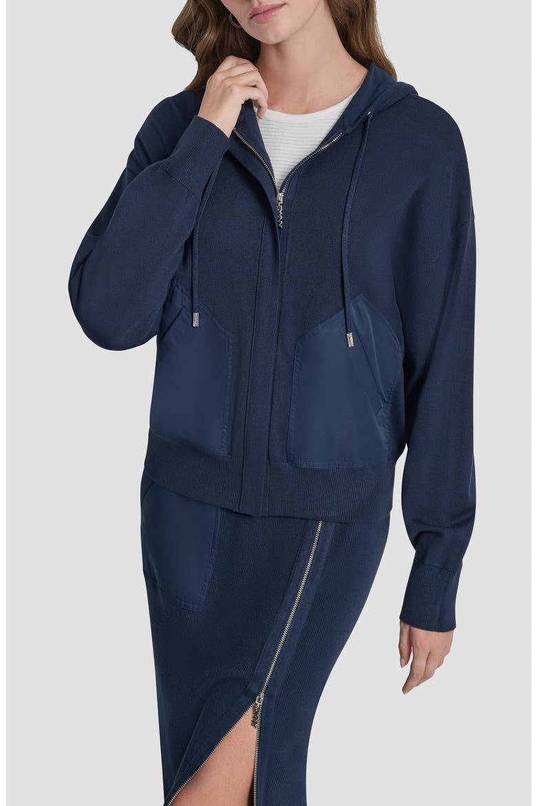 Mixed Media Hoodie, Main, color, HUDSON BLUE