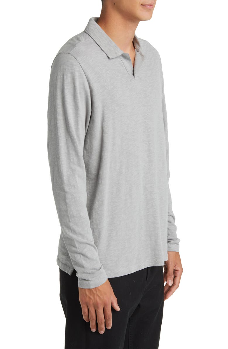 Treasure & Bond Johnny Collar Cotton Polo, Alternate, color, Grey Monument