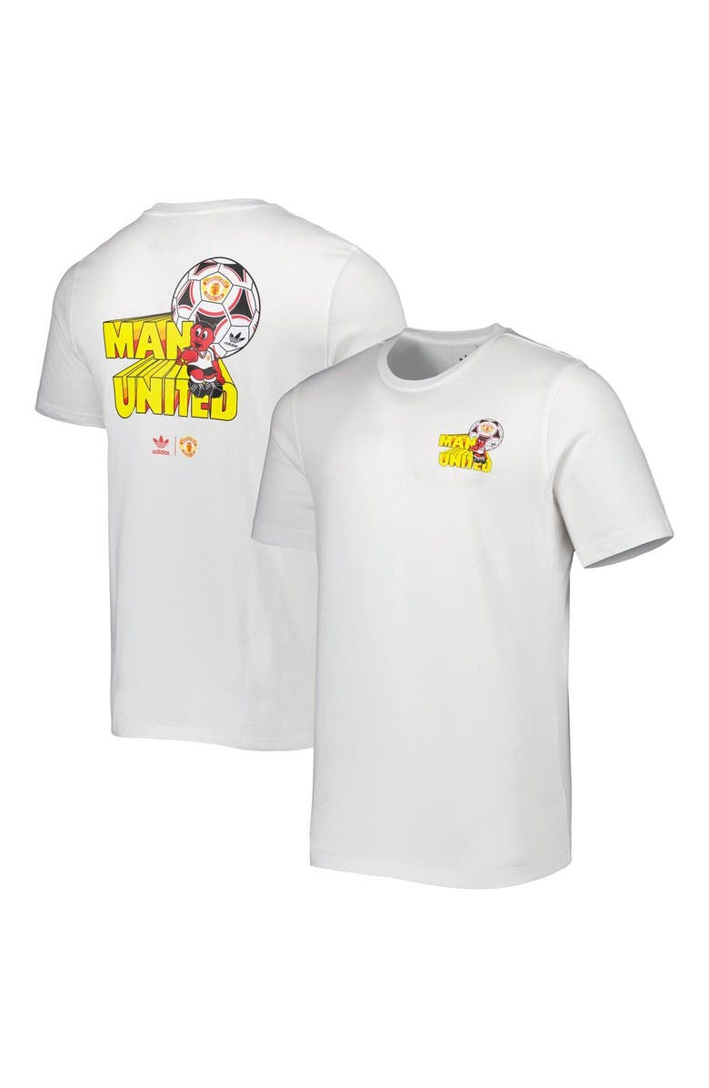 adidas Originals Men's adidas White Manchester United Retro T-Shirt, Alternate, color,