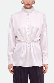 Nocturne Tie Detail Stand Collar Shirt