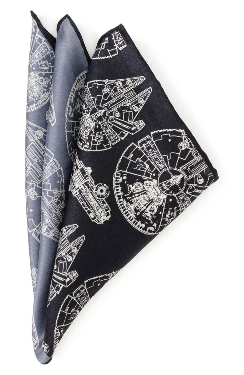 Cufflinks, Inc. Star Wars<sup>™</sup> - Millennium Falcon Silk Pocket Square, Main, color, Blue