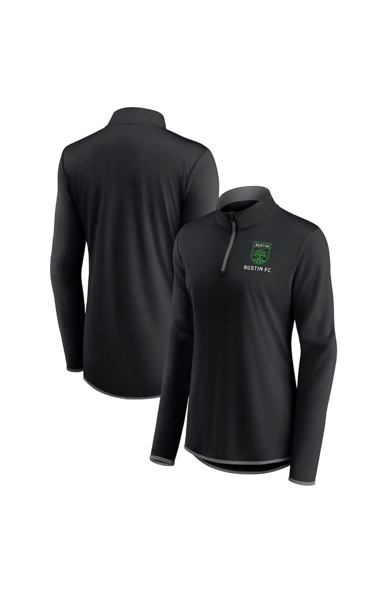 FANATICS Women's Fanatics Branded Black Austin FC Worth the Drive Quarter-Zip Top, Main, color, 