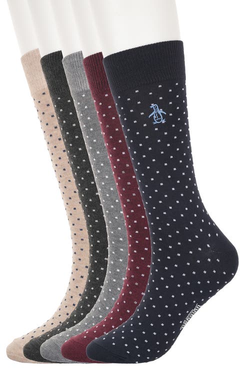 5-Pack Pindot Dress Socks