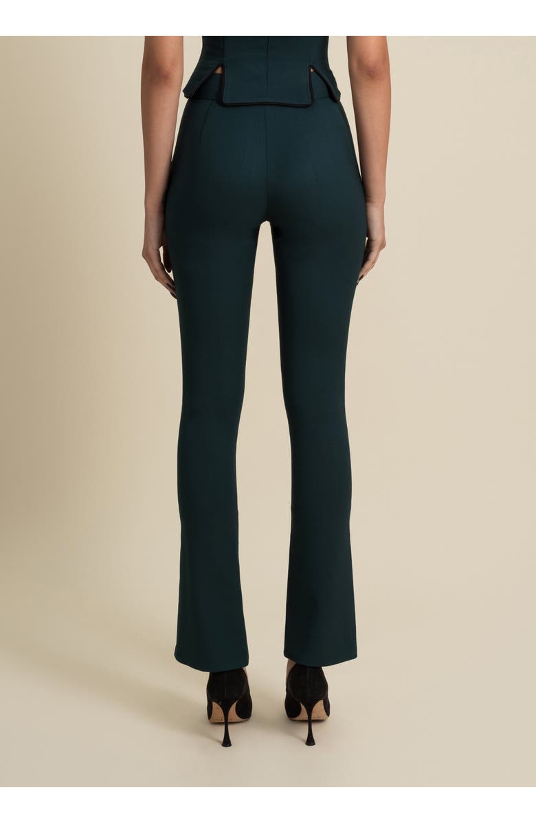 Contessa Mills Helix Slim-Fit Mid-Rise Stretch Wool Pants, Alternate, color, Emerald & Black